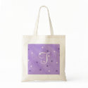 Purple and White Stars, Monogram tote bags bag
