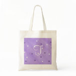Purple and White Stars, Monogram tote bags bags