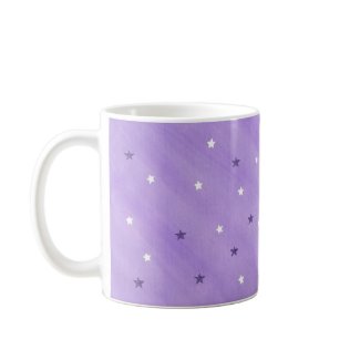 purple and white stars mug mug