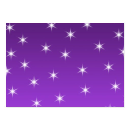 Purple and White Stars, Pattern. Business Card Template (front side)