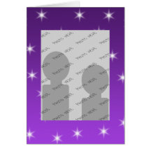 Purple and White Stars, Pattern. Card