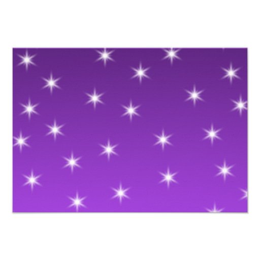 Purple and White Stars, Pattern. Custom Invite