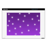 Purple and White Stars, Pattern. Decal For Laptop