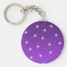 Purple and White Stars, Pattern. Key Chains