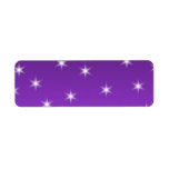 Purple and White Stars, Pattern. Custom Return Address Labels