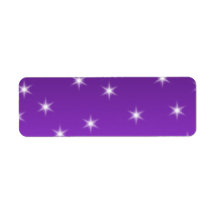 Purple and White Stars, Pattern. Custom Return Address Labels