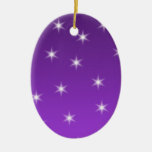 Purple and White Stars, Pattern. Christmas Tree Ornament