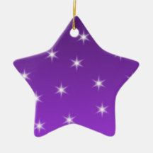 Purple and White Stars, Pattern. Christmas Tree Ornament