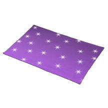 Purple and White Stars, Pattern. Place Mat
