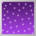 Purple and White Stars, Pattern. Posters