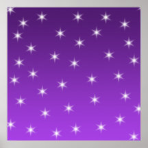 Purple and White Stars, Pattern. Posters