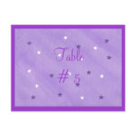Purple and White Stars Table Number Postcards postcards