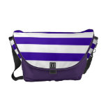 Purple and White Stripe Pattern Courier Bag