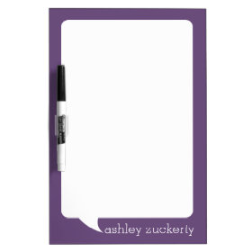 Purple and White Talk Bubble Personalized Name Dry-Erase Whiteboard