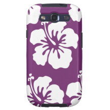 Purple and White Tropical Hibiscus Phone Case Galaxy SIII Case