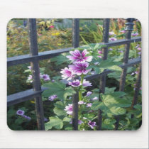 Purple and white wild flower mousepads
