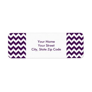 Purple and White Zigzag return address label