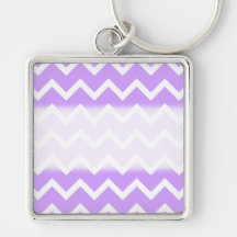 Purple and White Zigzag Stripes. Keychains
