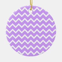 Purple and White Zigzag Stripes. Christmas Tree Ornament