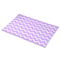 Purple and White Zigzag Stripes. Placemats