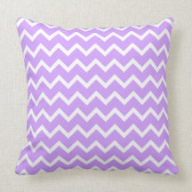 Purple and White Zigzag Stripes. Throw Pillows