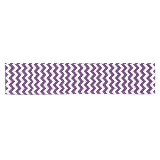 Purple and White Zigzag Table Runner Short Table Runner