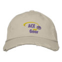 Purple and Yellow Ace Gear Embroidered Hat embroidered hats by cdcootie Purple and Yellow Ace Gear Embroidered Hat embroidered hats