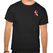 Purple and Yellow Awareness Pocket Ribbon T-Shirt