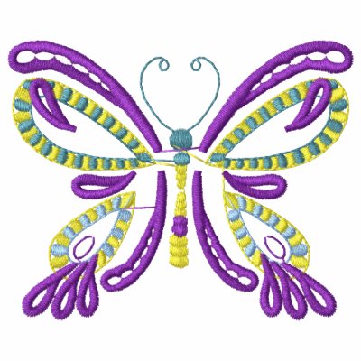 Pretty teardrop tattoo style butterfly design. Embroidered design.