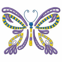 Purple and Yellow Butterfly embroidered shirts