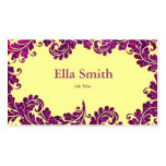Purple and yellow  Damask business card