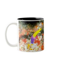 Purple and Yellow Fish mugs