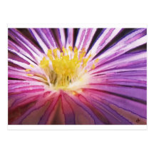 Purple and Yellow Flower Watercolour Postcard