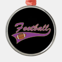 purple and yellow football logo design christmas ornaments
