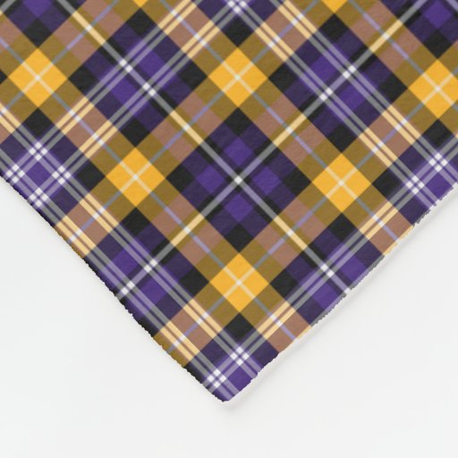 Purple and Yellow Gold Sporty Plaid Fleece Blanket Zazzle