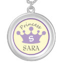 Purple and Yellow Monogram Princess Necklace necklace