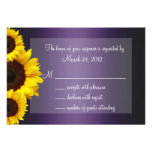 Purple and Yellow Sunflower Wedding RSVP Personalized Invite