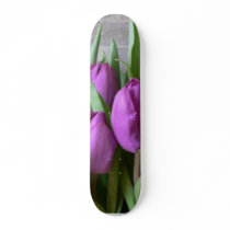 Purple And Yellow Tulips Skateboard