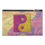 Purple and Yellow Yin Yang Symbol Travel Accessory Bag
