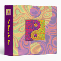 Purple and Yellow Yin Yang Symbol Vinyl Binders