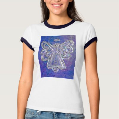 Purple Angel T-shirt (Image on Front) by donnabellasangels