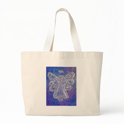 Purple Angel Tote Bag by donnabellasangels