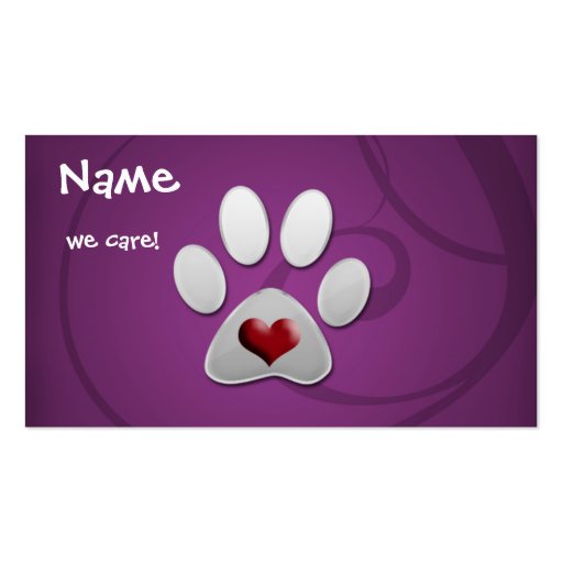 purple Animal Business Cards (front side)