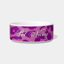 Purple animal skin texture of leopard pet food bowls