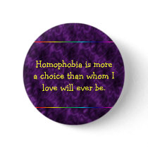 Purple Anti-homophobe button by slapdashingly Purple Anti-homophobe button