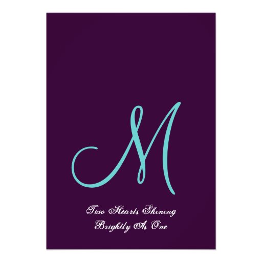Purple Aqua Blue Dahlia Petals Wedding Recycled Personalized Announcements