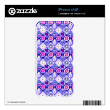 Purple Argyle Fruit Pattern iPhone 4S Decal
