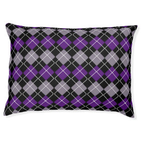 Purple Argyle Large Dog Bed