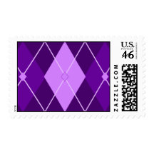 Purple Argyle Postage Stamp