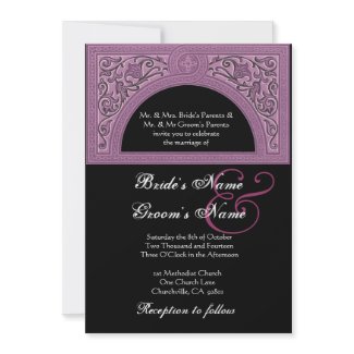 PURPLE Art Deco Wedding invitation